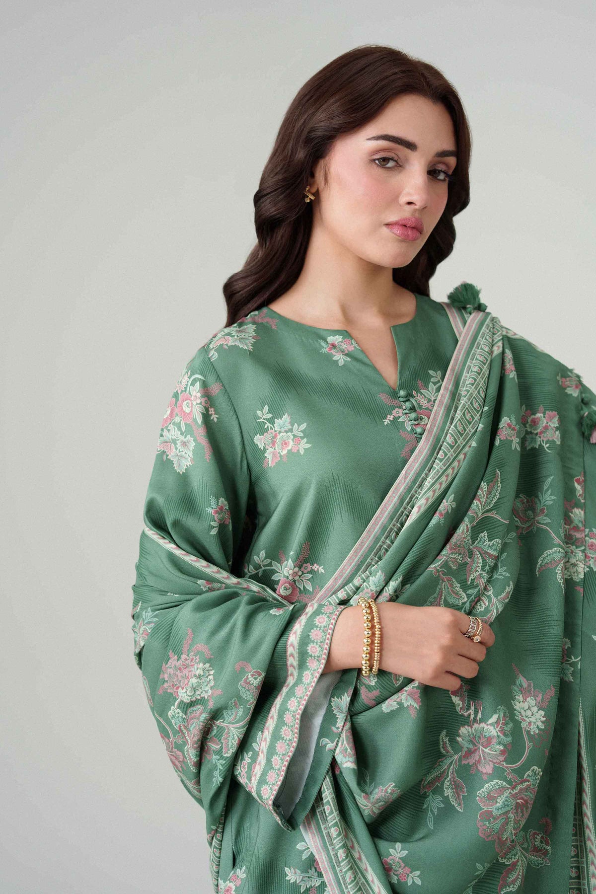 3 Piece - Digital Dyed Printed Loose Fabric - 42604092