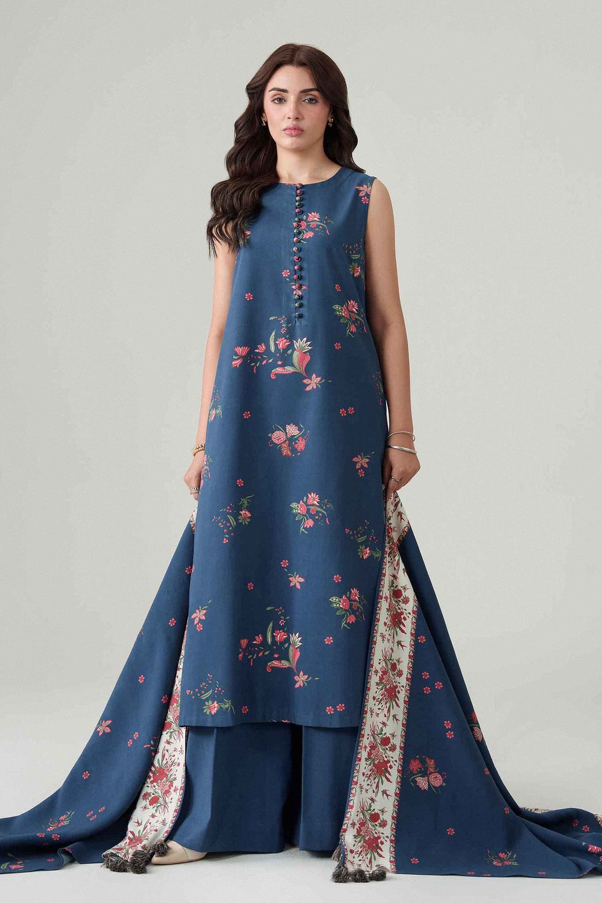 3 Piece - Digital Dyed Printed Loose Fabric - 42604093