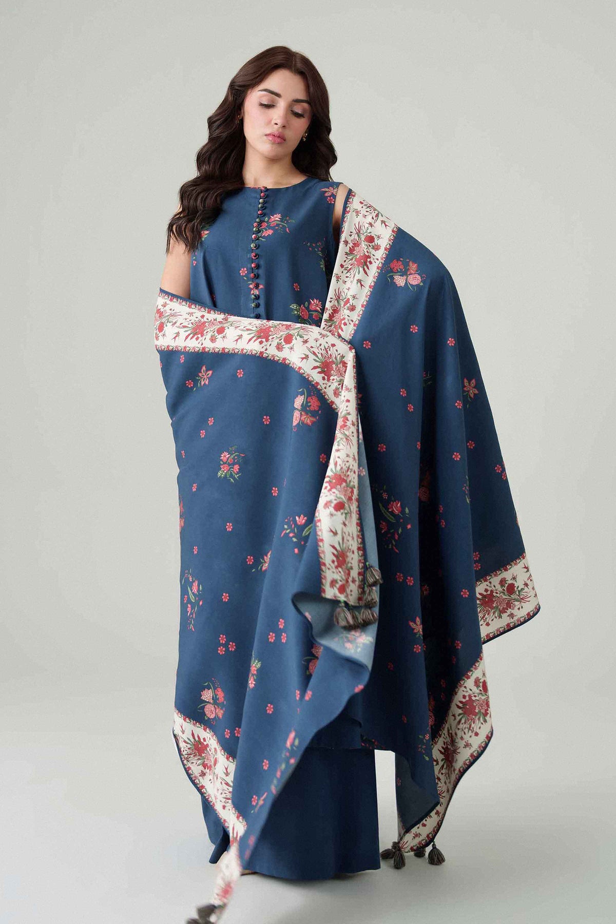 3 Piece - Digital Dyed Printed Loose Fabric - 42604093