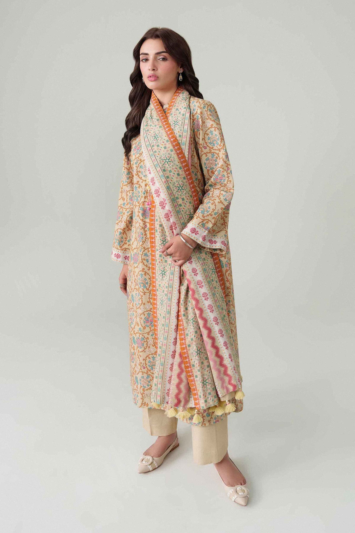 3 Piece - Dyed Printed Loose Fabric - 42604066