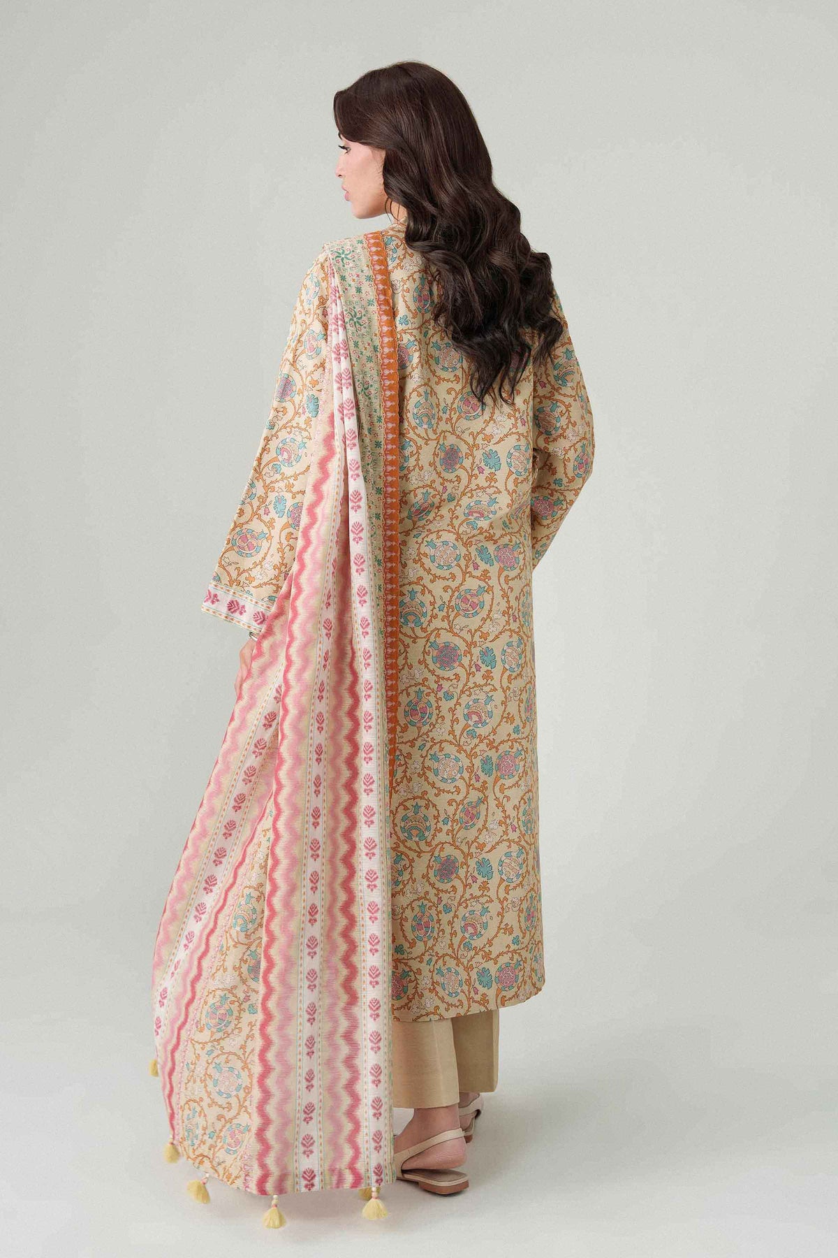 3 Piece - Dyed Printed Loose Fabric - 42604066