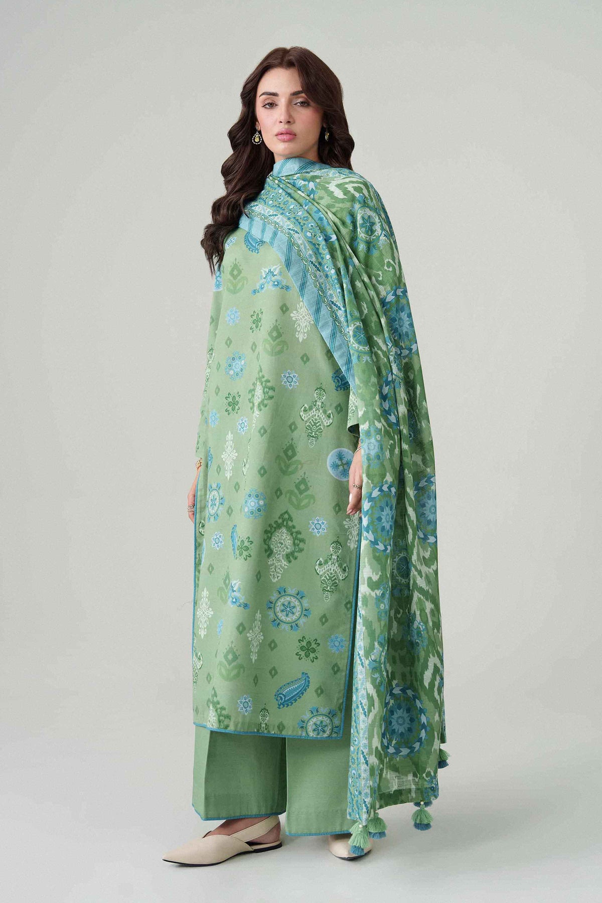 3 Piece - Dyed Printed Loose Fabric - 42604067