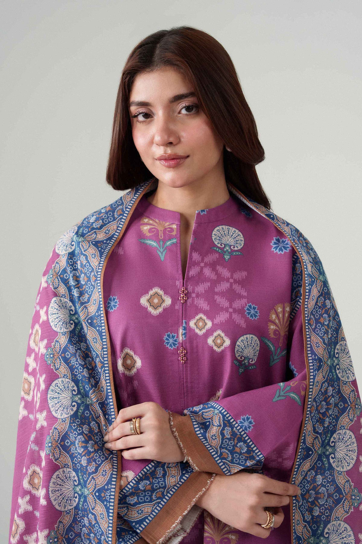 3 Piece - Dyed Printed Loose Fabric - 42604068