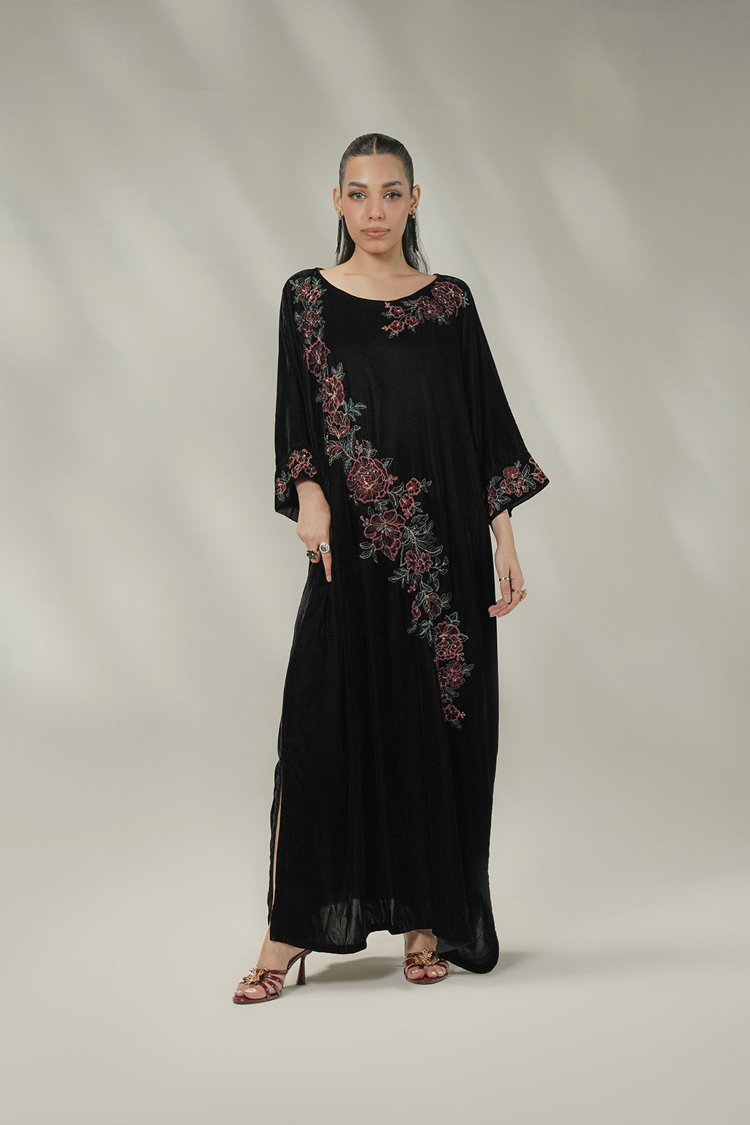 1 Piece Velvet Embroidered Suit (FV0021)