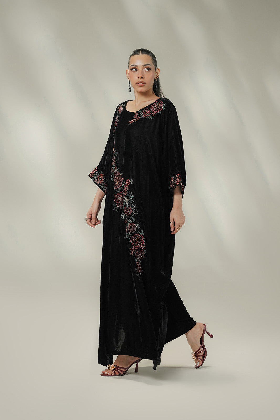 1 Piece Velvet Embroidered Suit (FV0021)