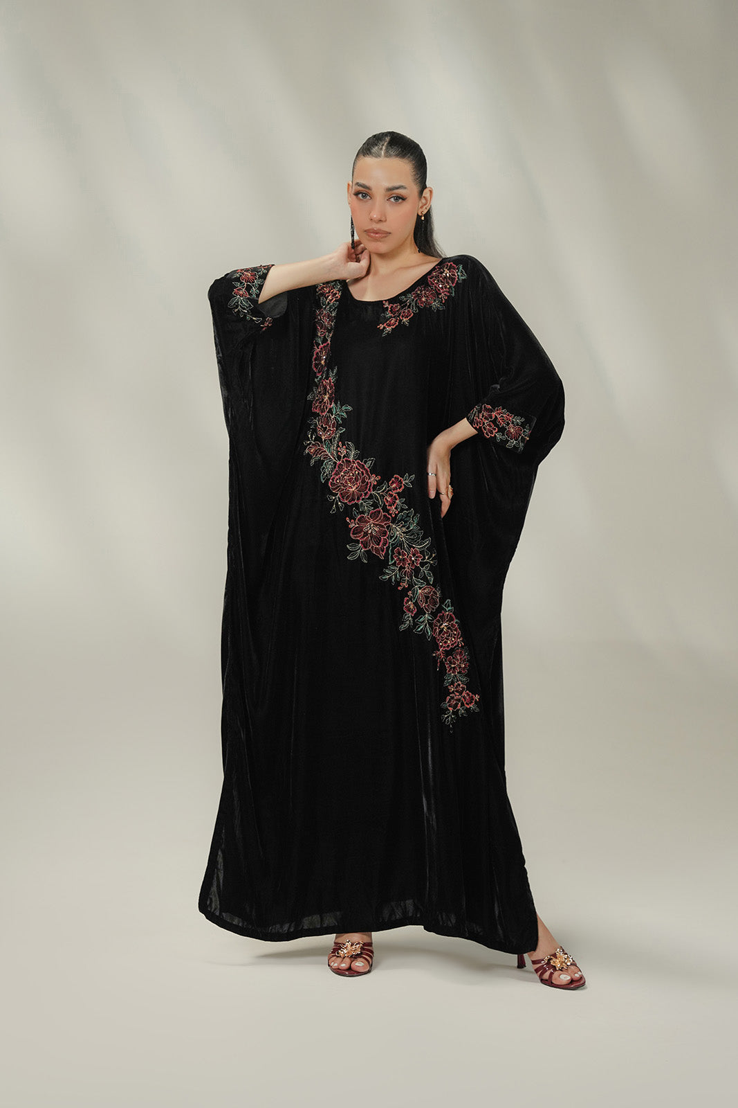 1 Piece Velvet Embroidered Suit (FV0021)