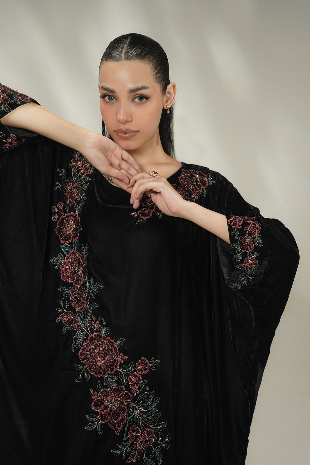 1 Piece Velvet Embroidered Suit (FV0021)