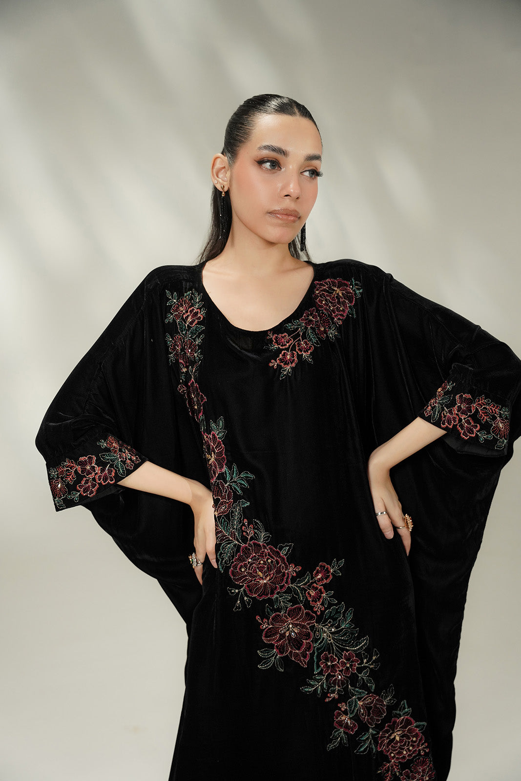 1 Piece Velvet Embroidered Suit (FV0021)