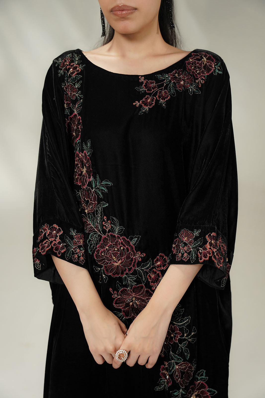 1 Piece Velvet Embroidered Suit (FV0021)