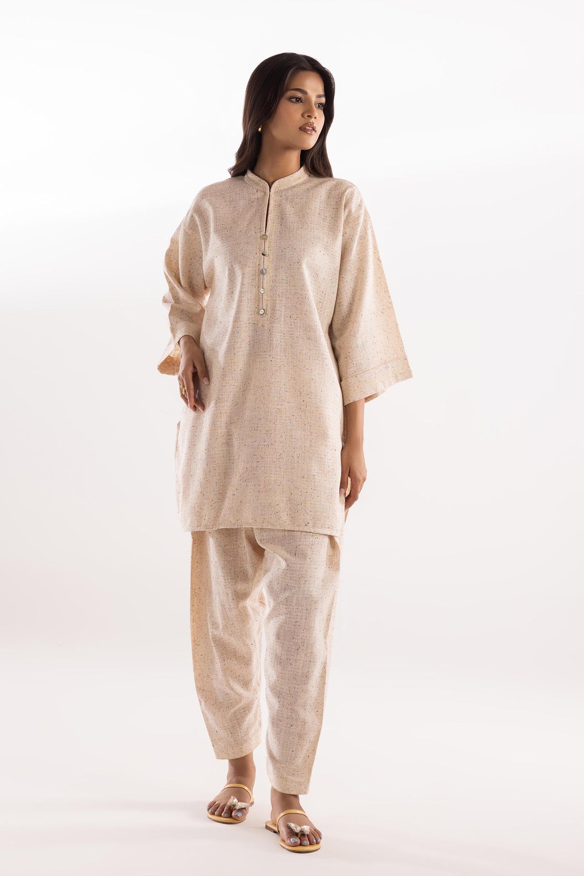 Stitched Dyed Khaddar Shirt + Shalwar