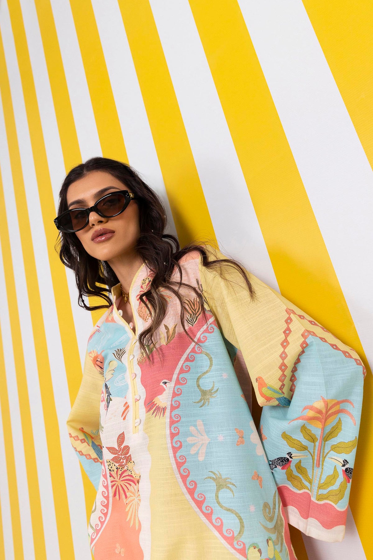 Stitched Printed Khaddar Shirt