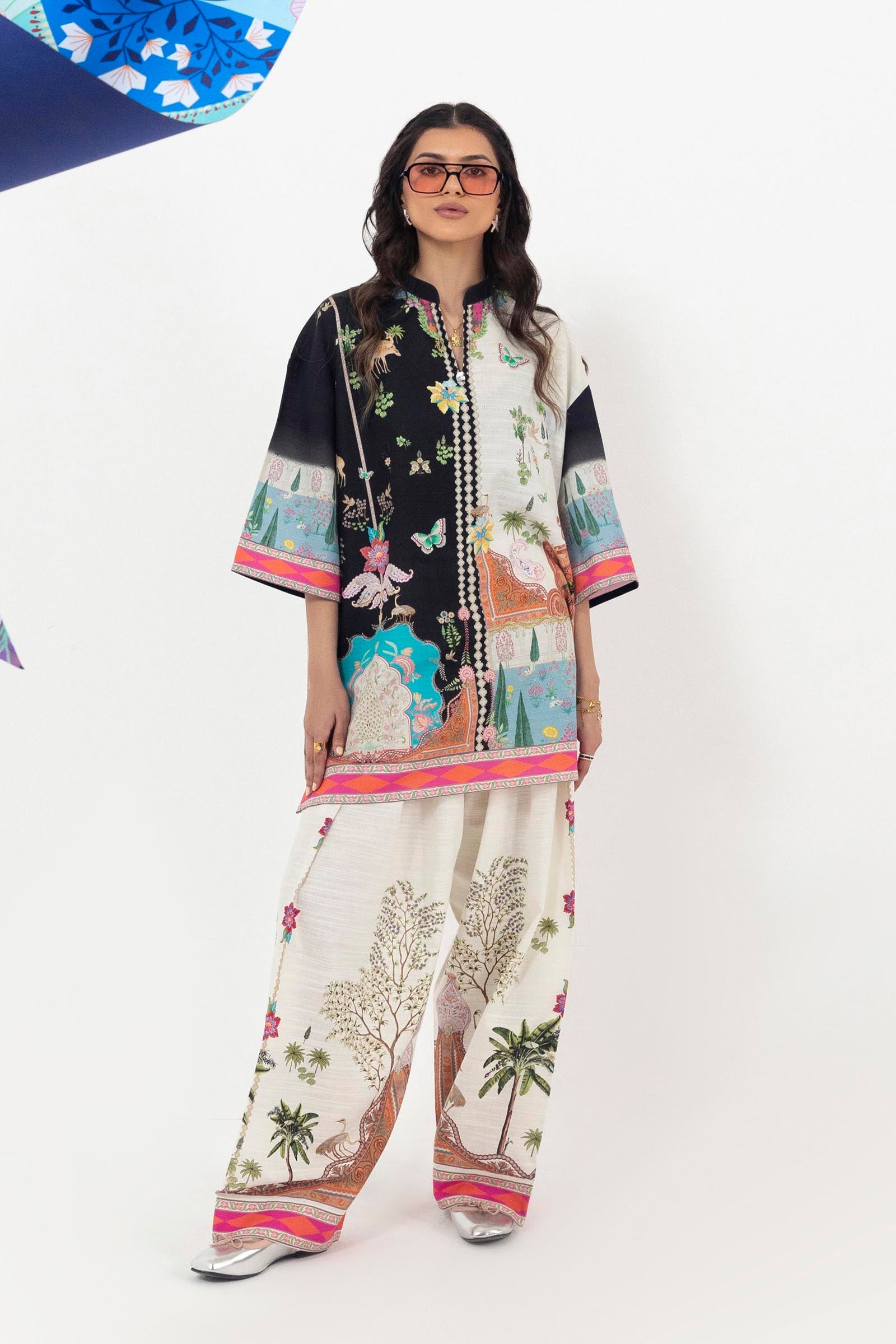 Stitched Printed Khaddar Shirt + Shalwar