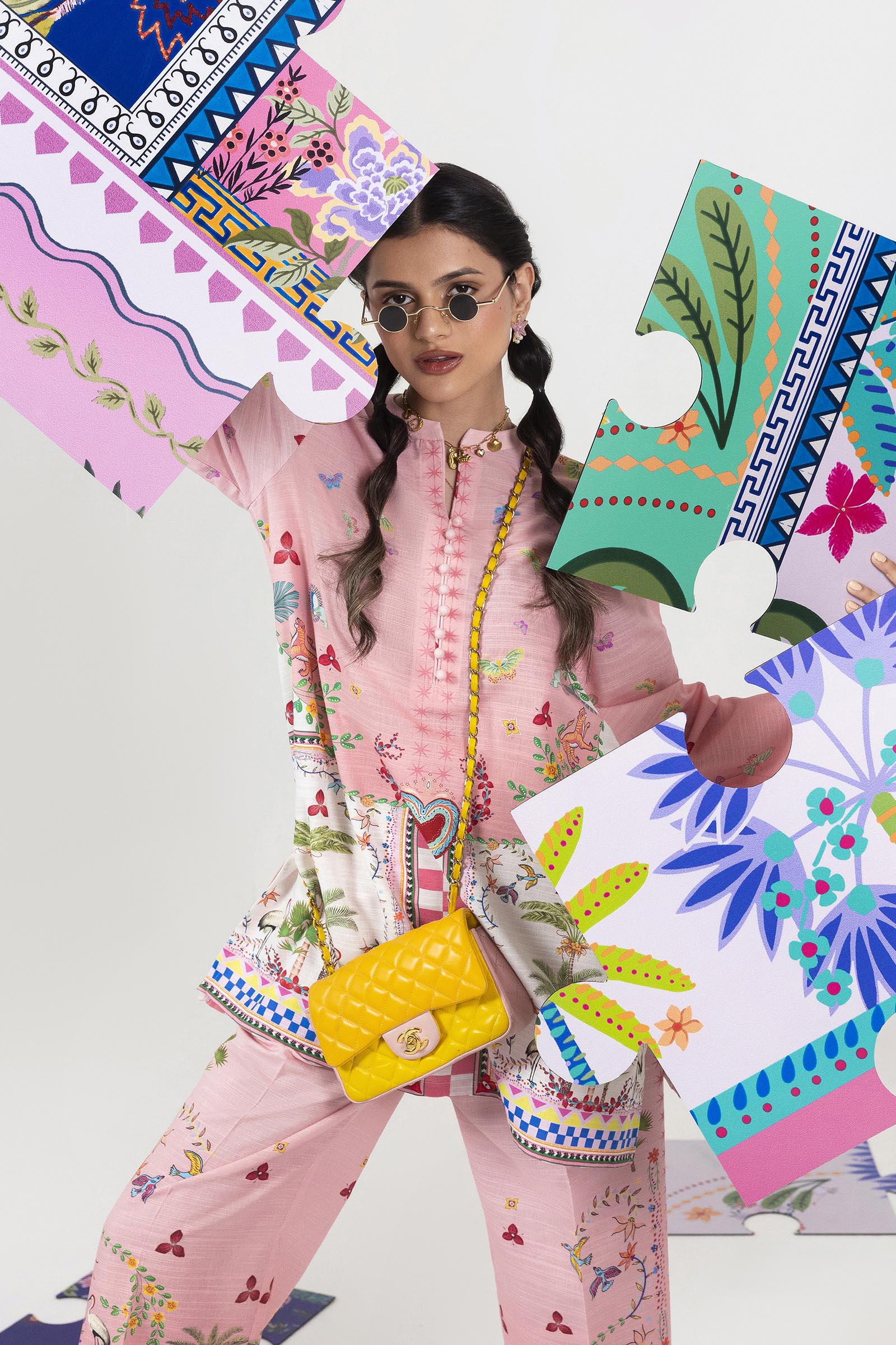 Stitched Printed Khaddar Shirt + Culotte