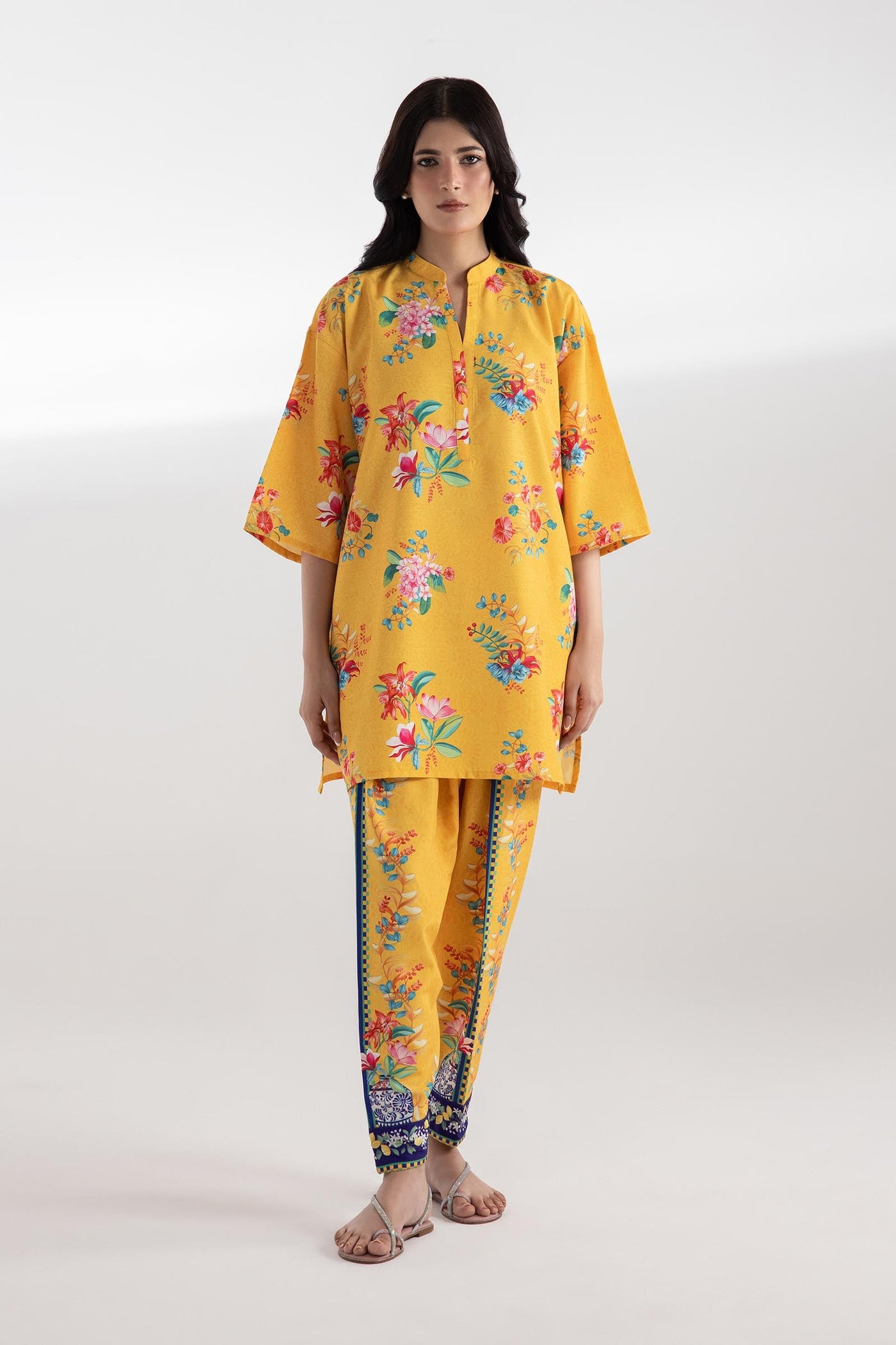 Stitched Printed Khaddar Shirt + Shalwar