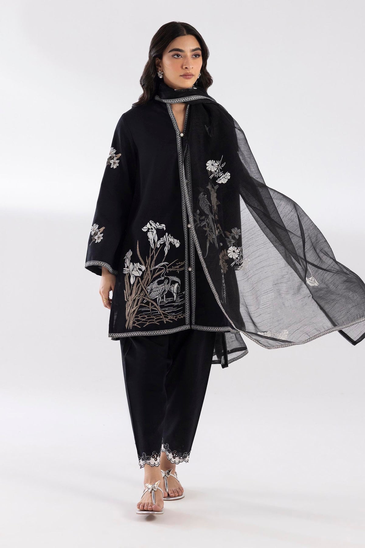 Stitched Embroidered Khaddar Suit