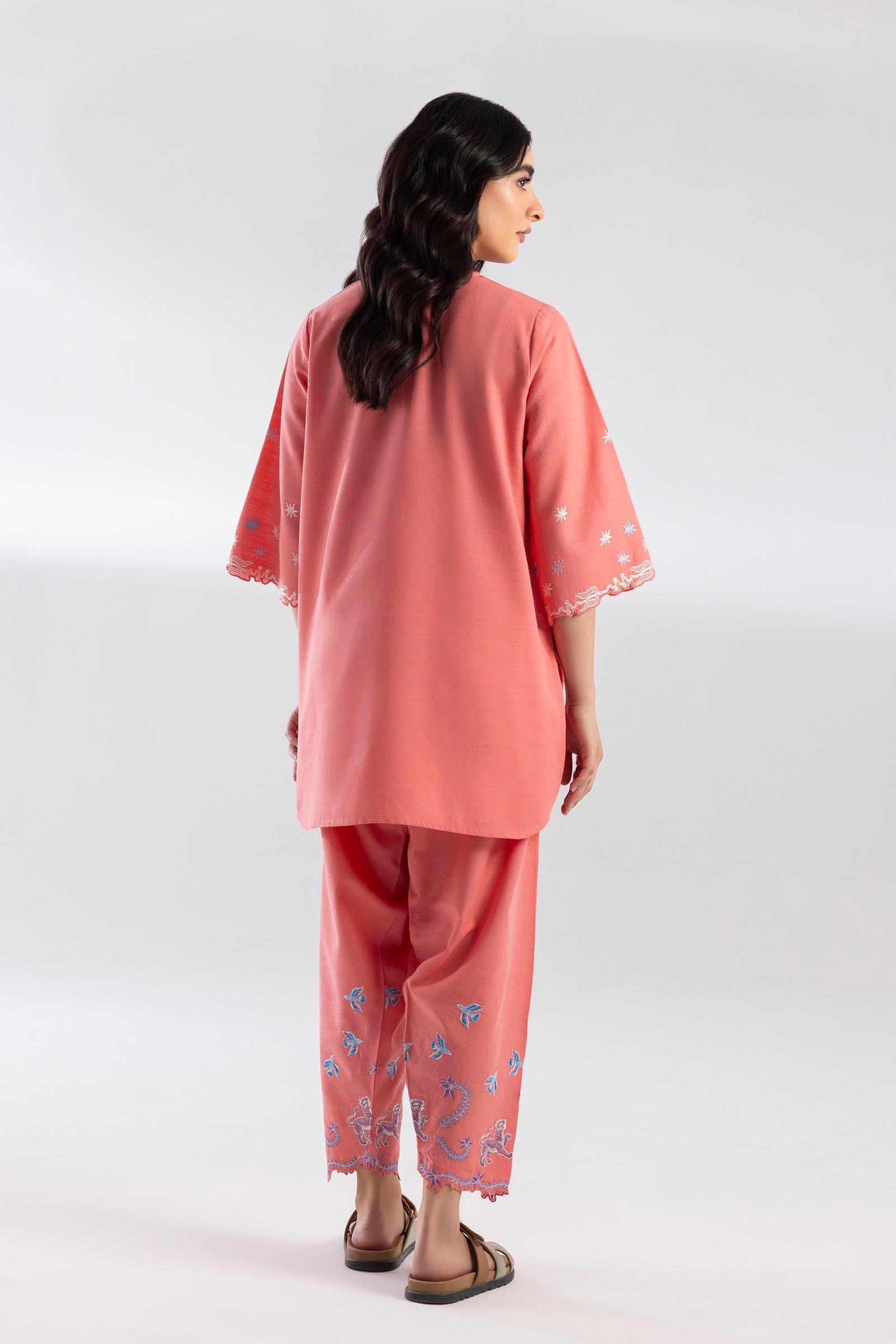 Stitched Embroidered Khaddar Shirt + Shalwar