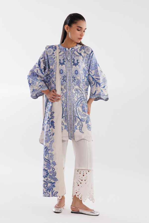 Stitched Mahay Printed Khaddar Shirt + Dupatta