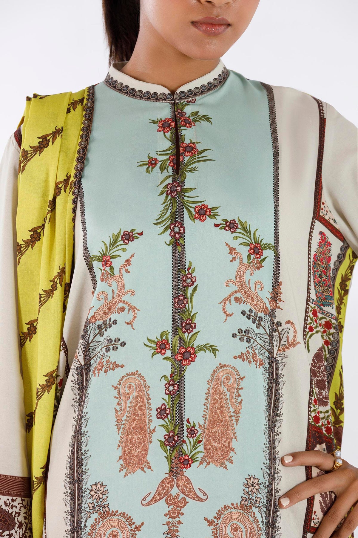 Stitched Printed Linen Shirt