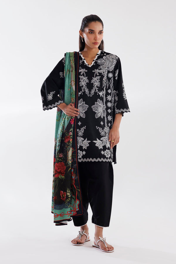 Stitched Khaddar Muzlin Suit