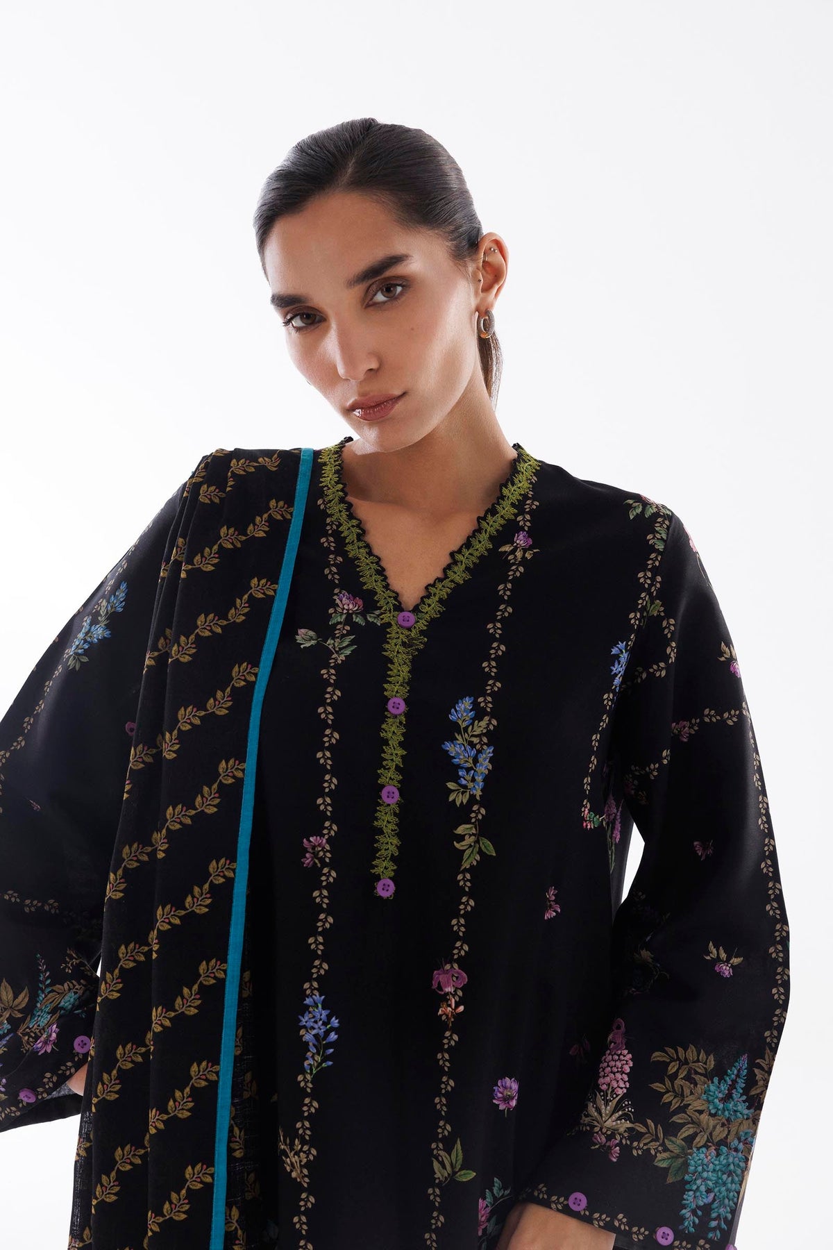 Stitched Linen Muzlin Suit