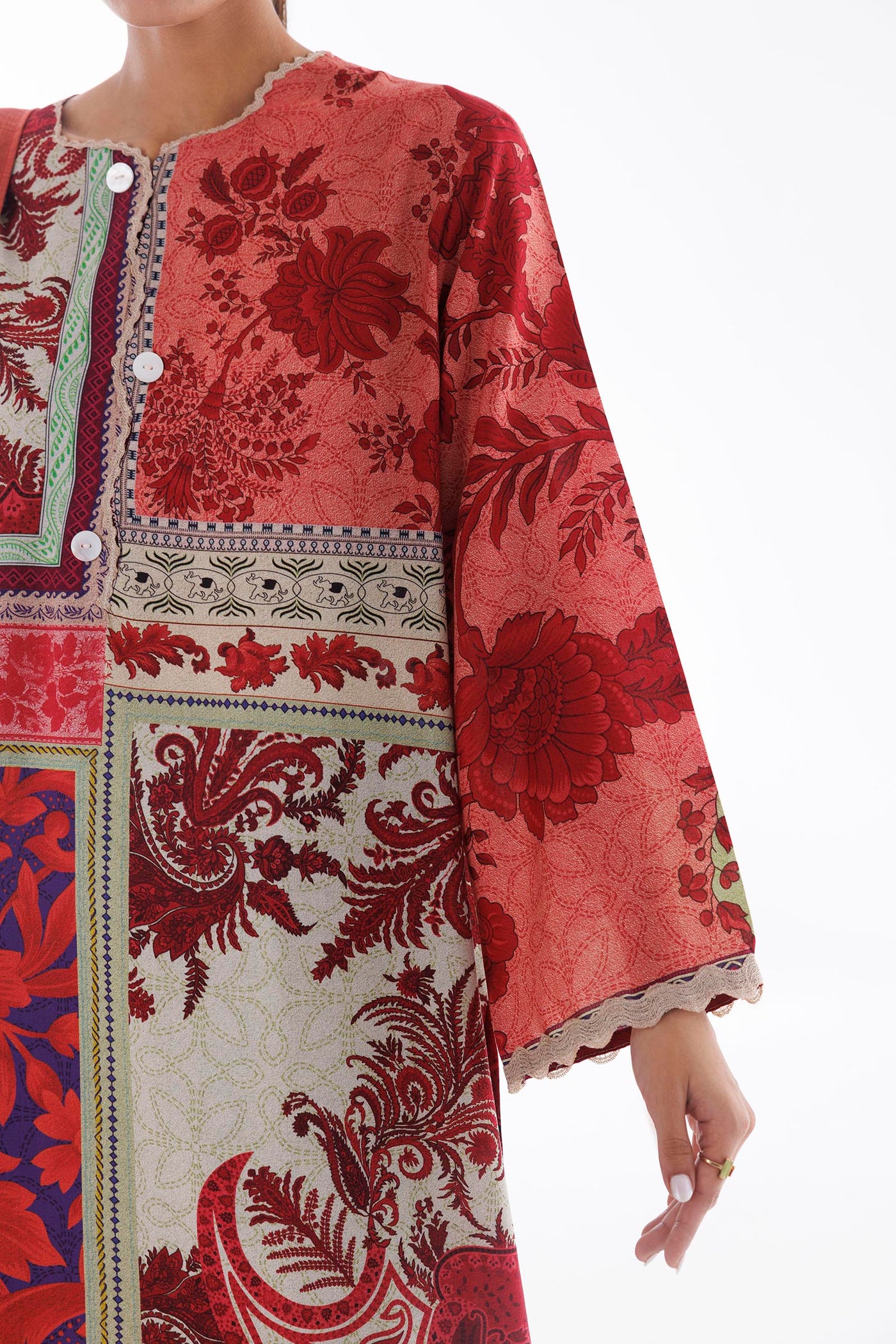 Stitched Linen Muzlin Suit