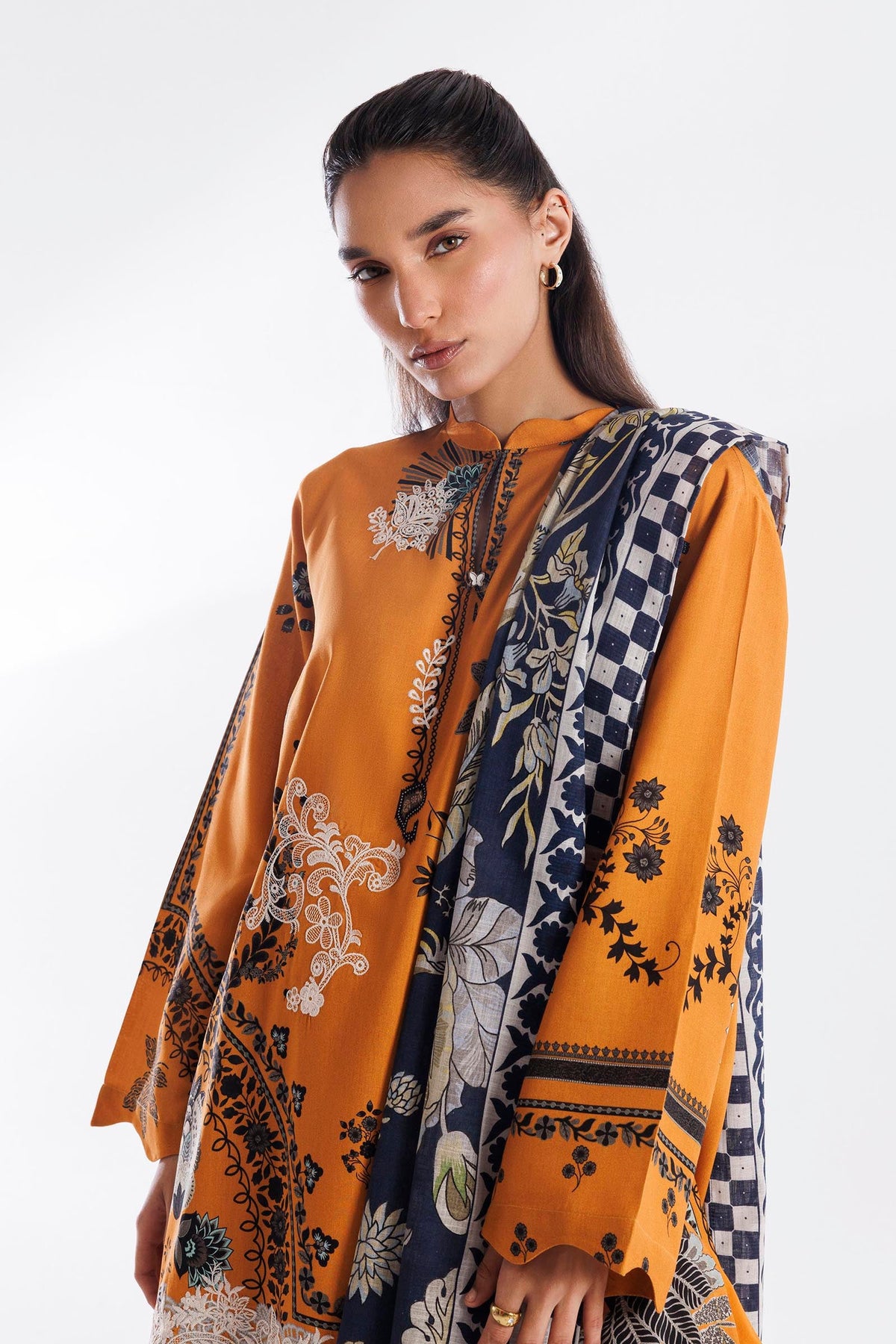 Stitched Linen Muzlin Suit