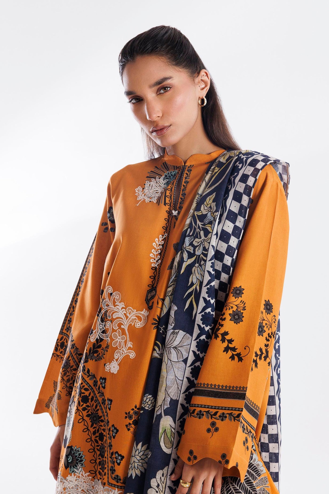Stitched Linen Muzlin Suit