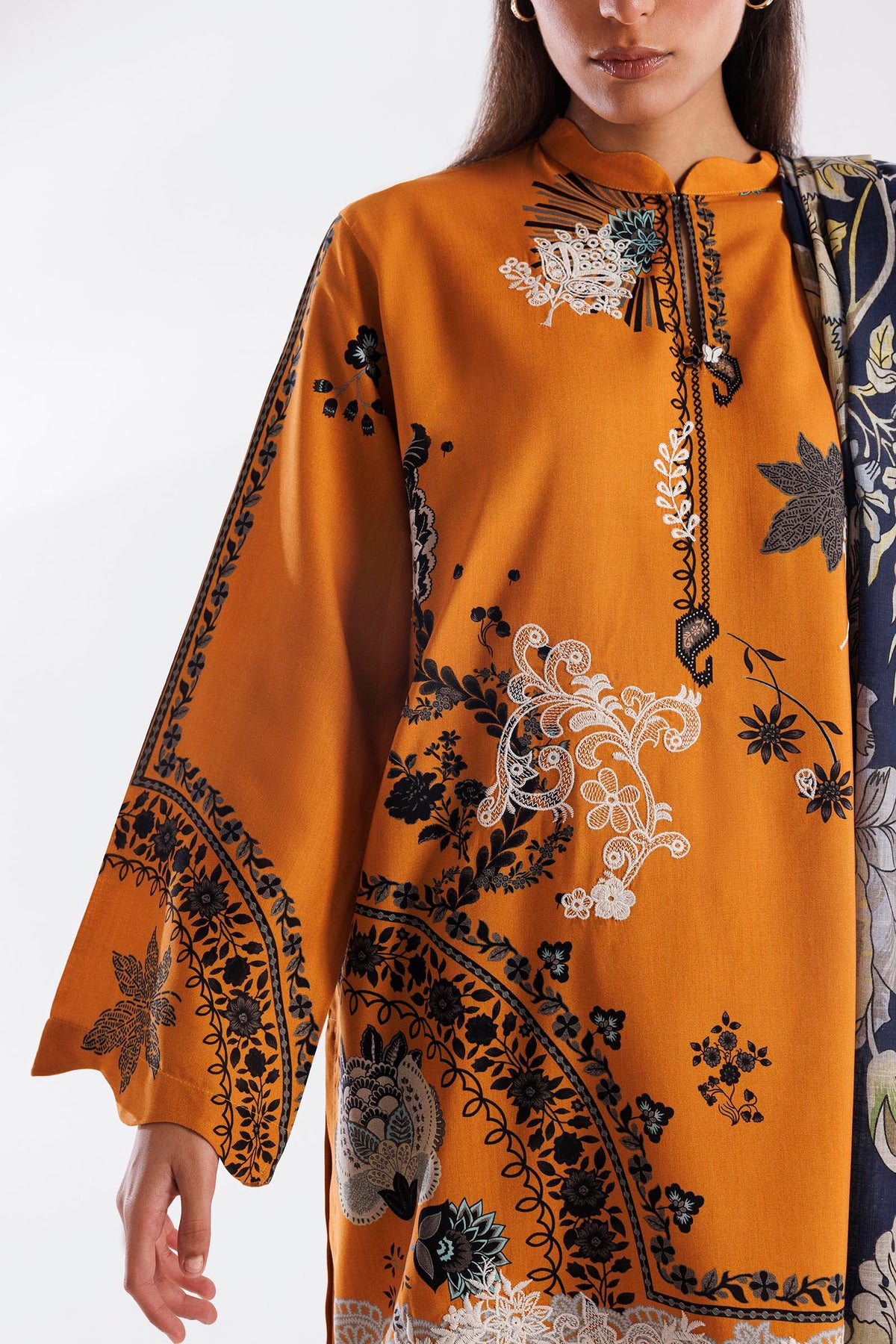 Stitched Linen Muzlin Suit