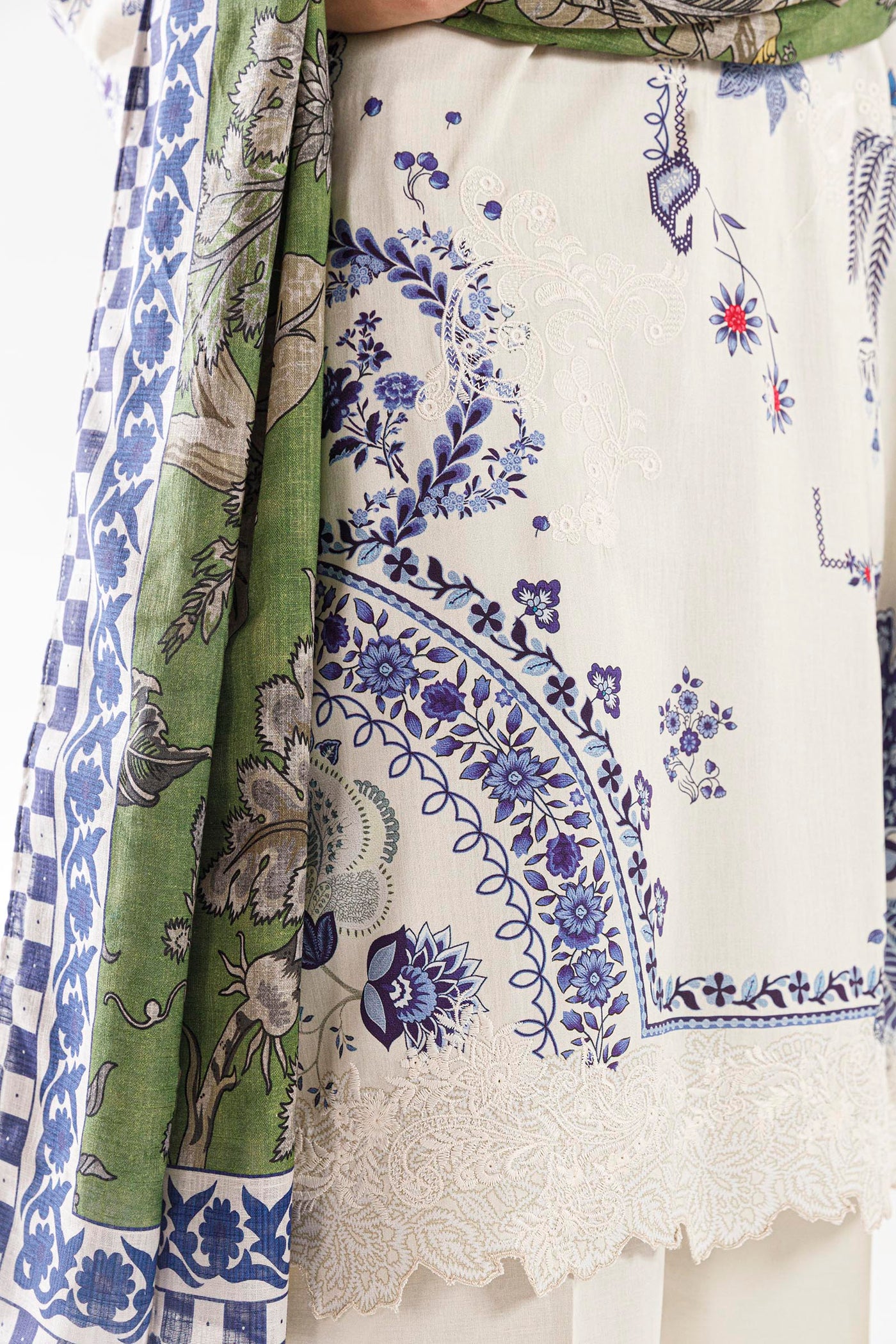Stitched Muzlin Linen Suit