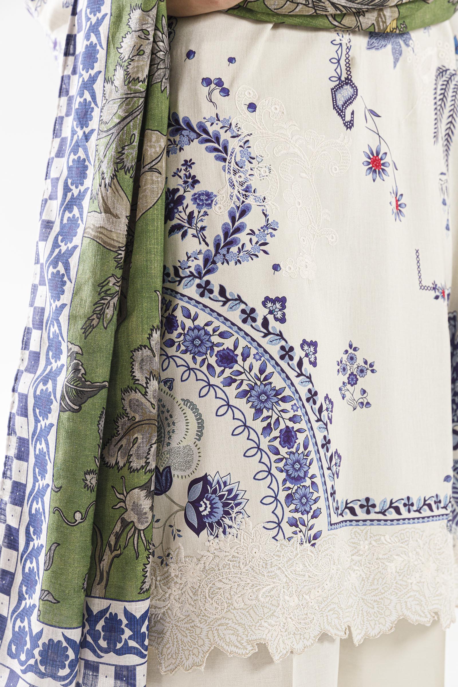 Stitched Muzlin Linen Suit