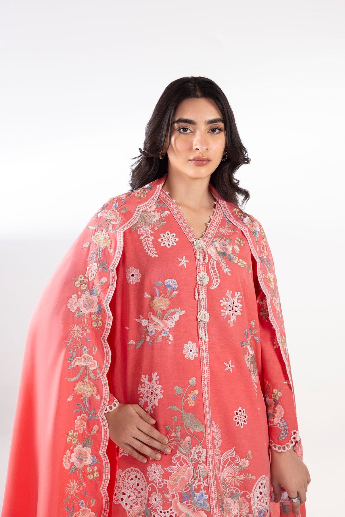 Stitched Embroidered Khaddar Shirt + Shalwar