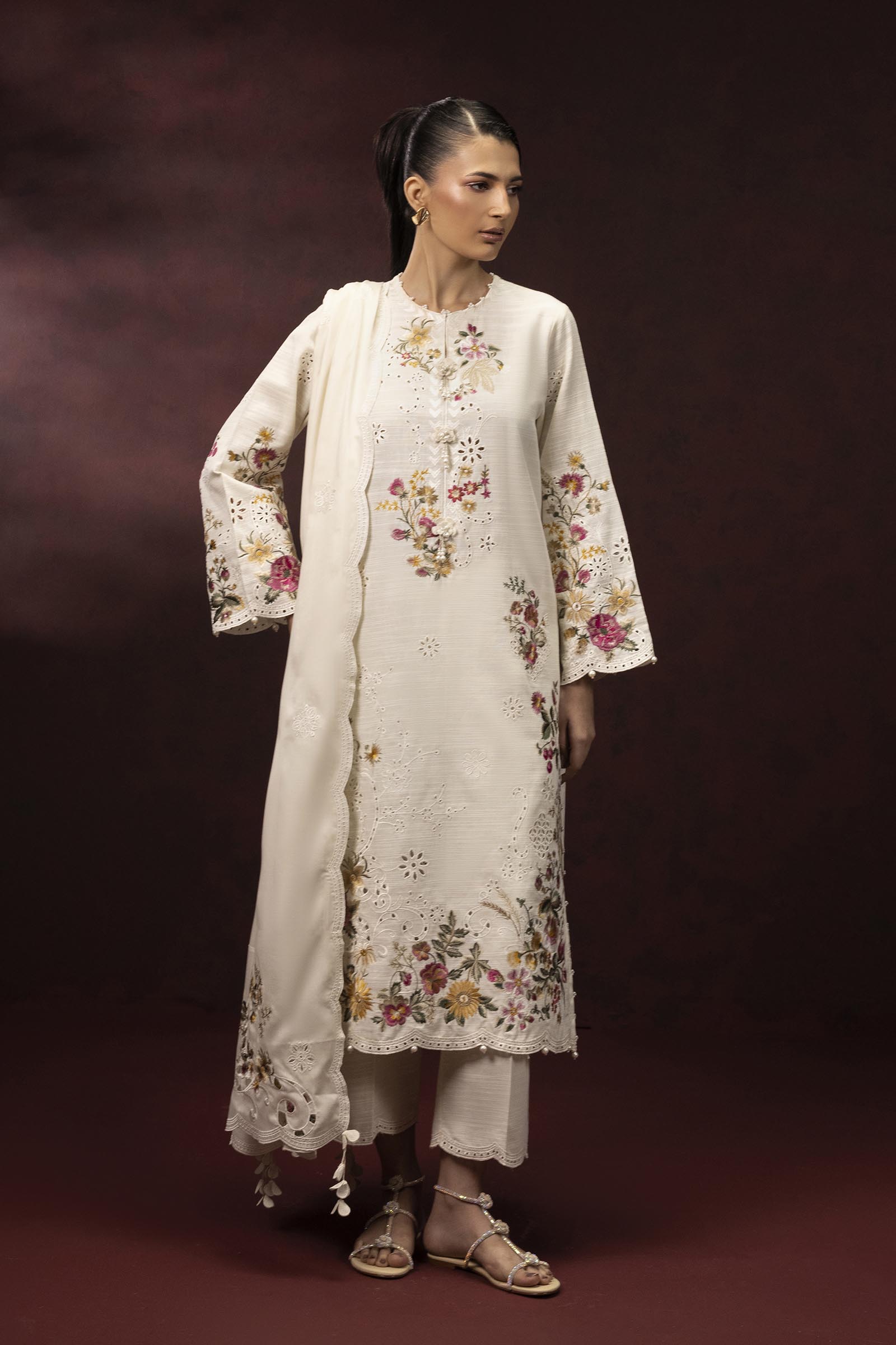 Stitched Embroidered Khaddar Suit