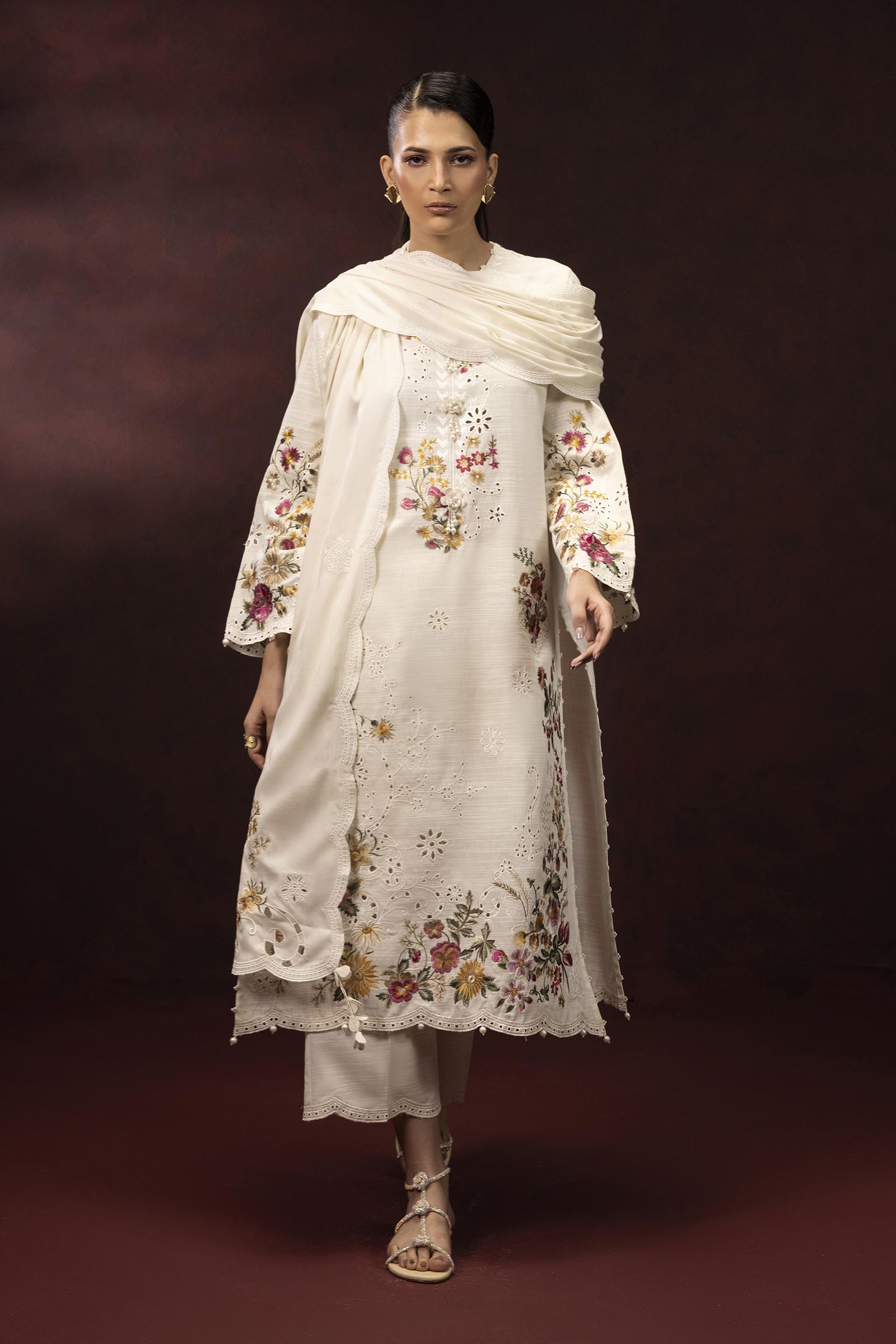 Stitched Embroidered Khaddar Suit
