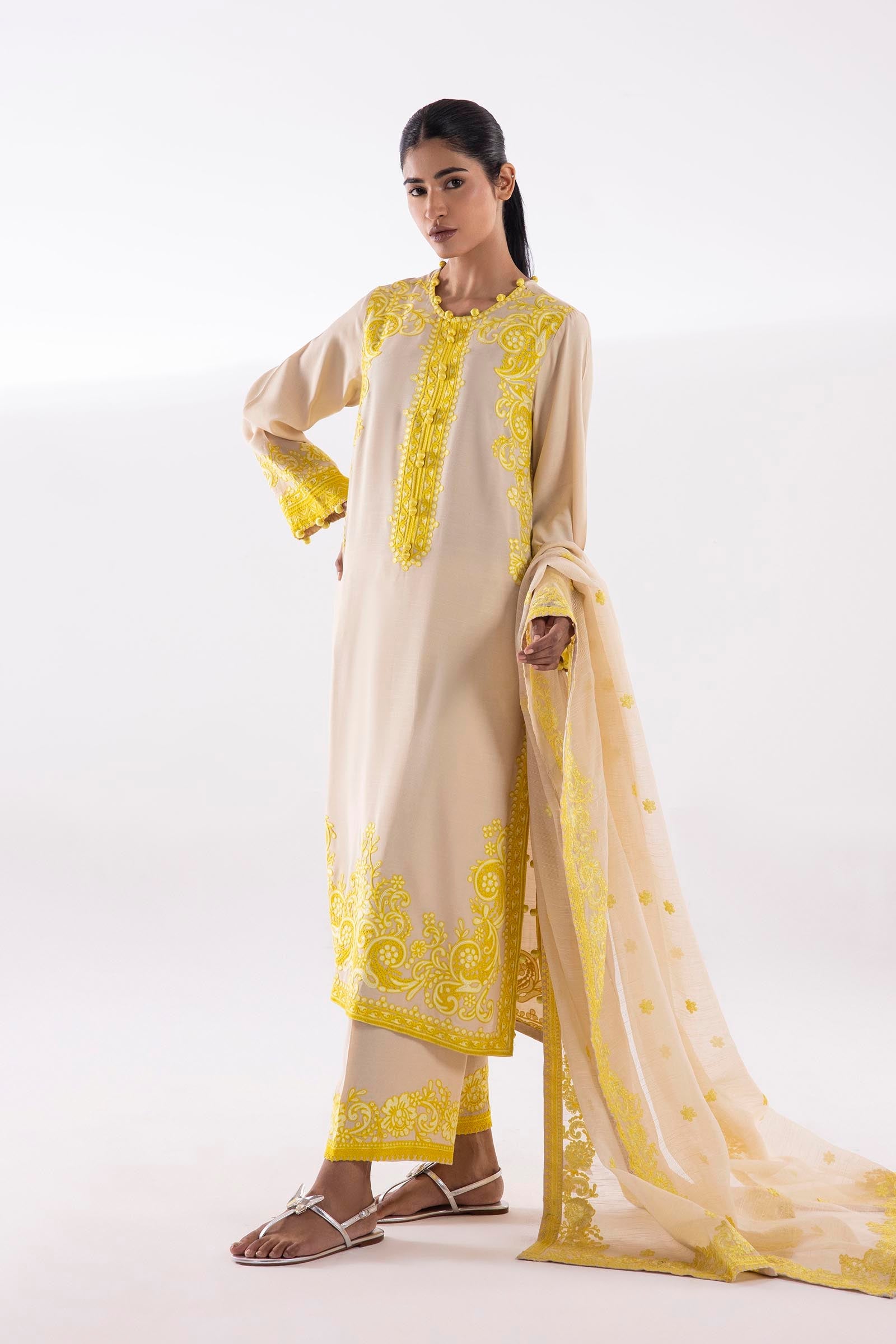 Solid Arabic Khaddar Shirt