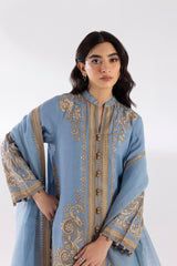 Stitched Embroidered Raw Silk Suit