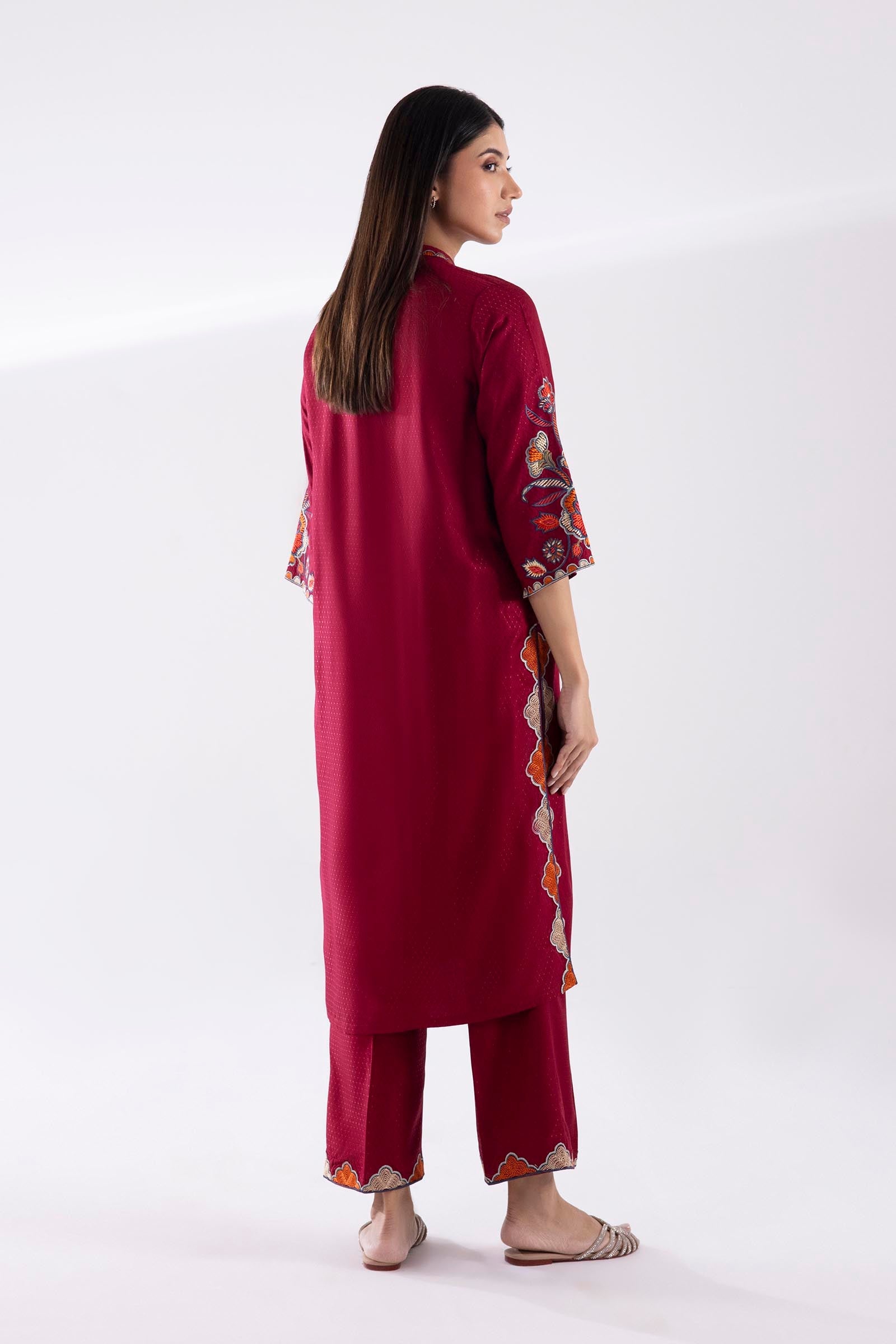 Stitched Dobby Viscose Embroidered + Bottom