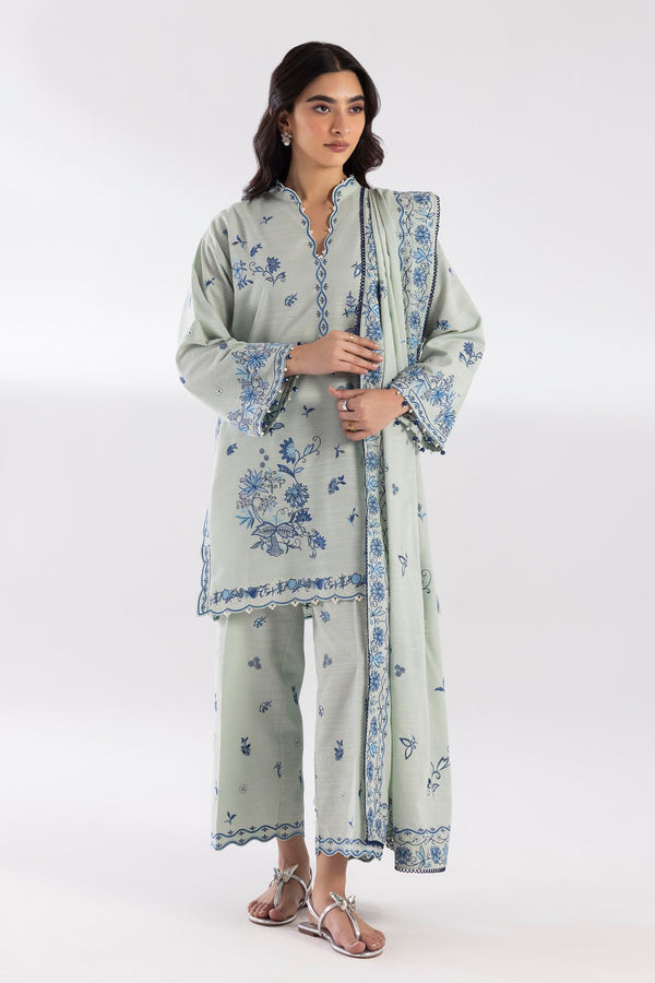 Stitched Embroidered Khaddar Suit