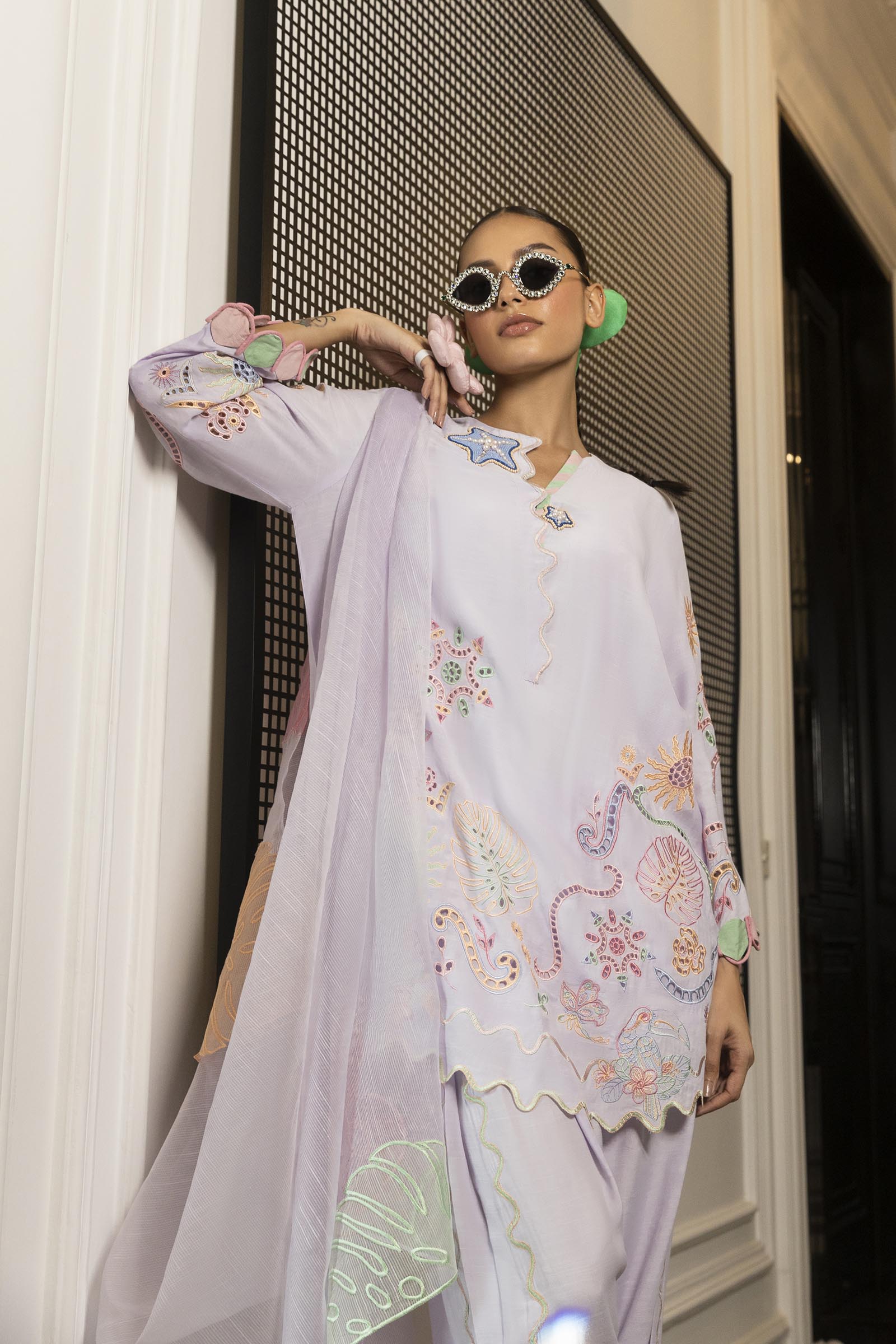 Lilac Slub Dupatta