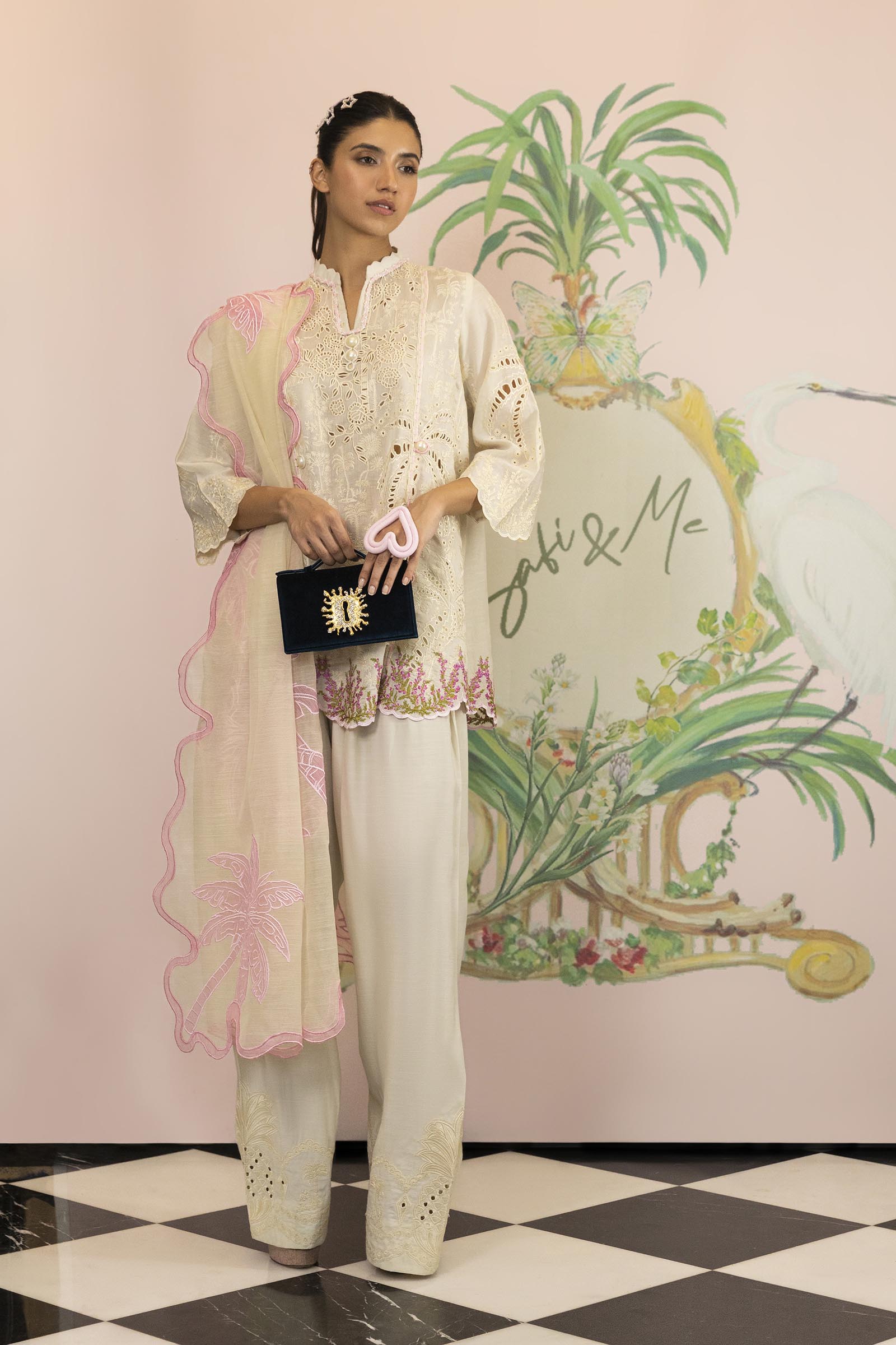 Stitched Embroidered Swiss Cotton Shirt + Shalwar