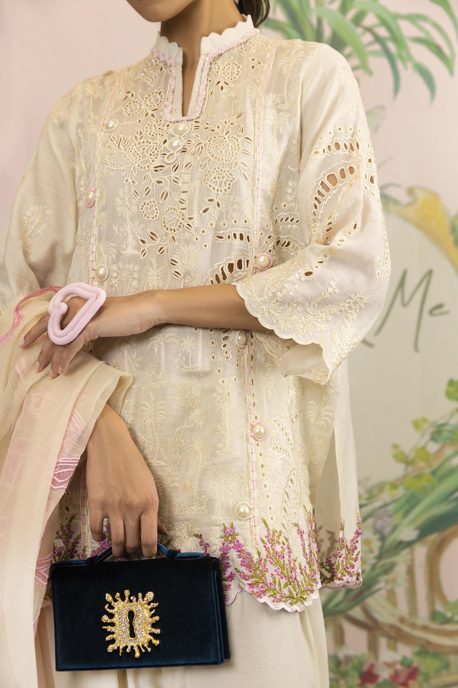 Stitched Embroidered Swiss Cotton Shirt + Shalwar
