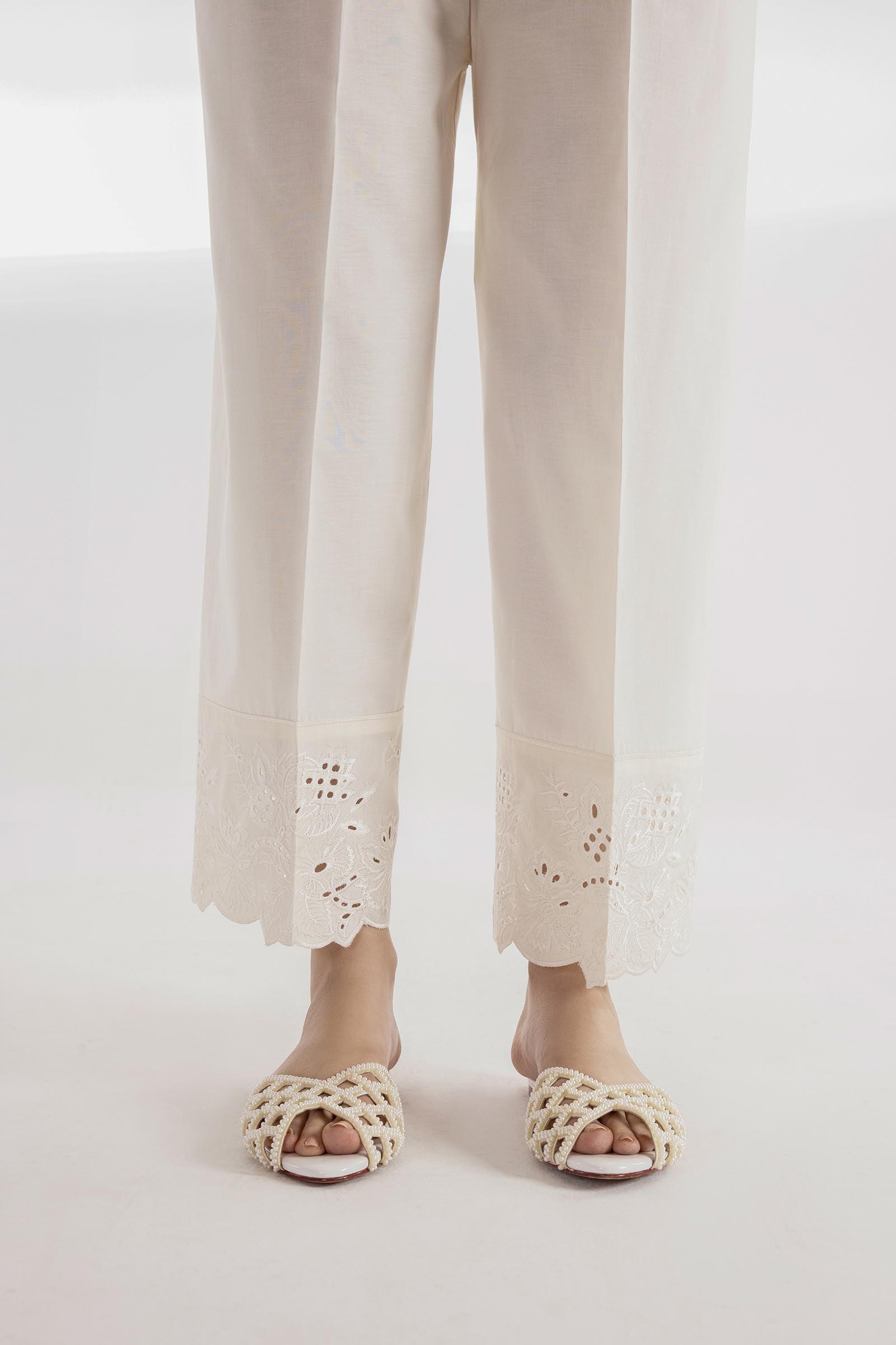 Stitched Embroidered Cambric Culotte