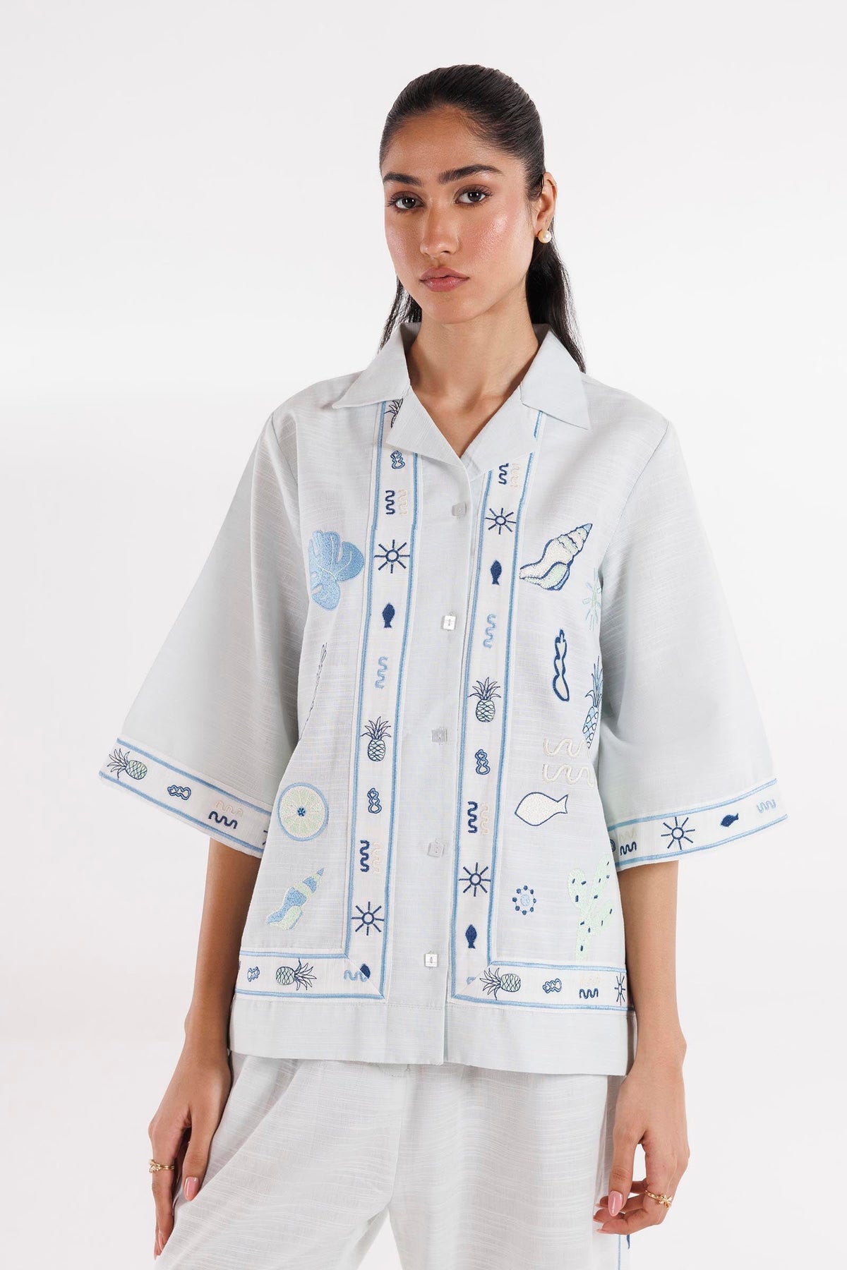 Stitched Embroidered Shirt + Culotte