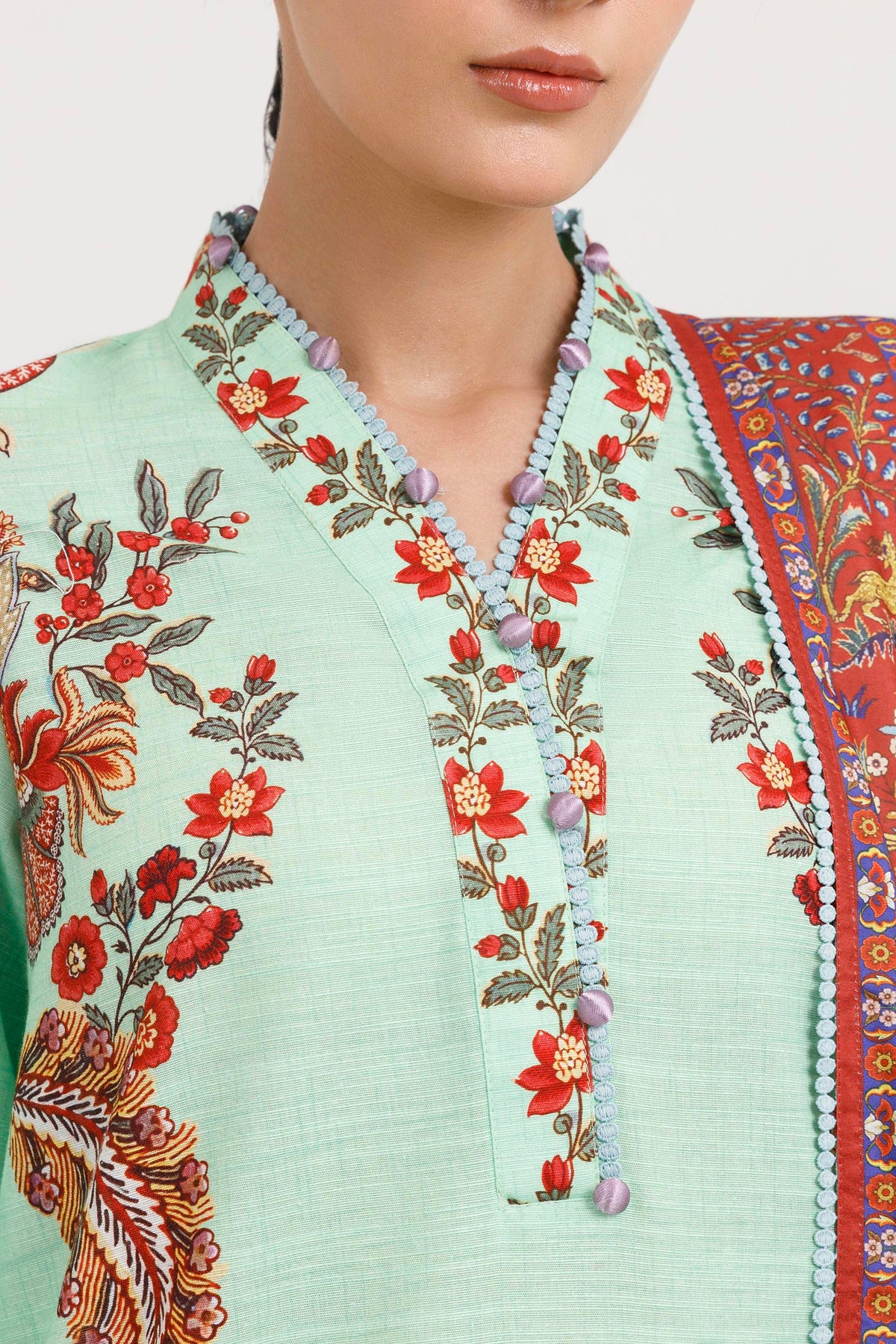 Stitched Printed Cotton Khaddar Shirt+ Dupatta