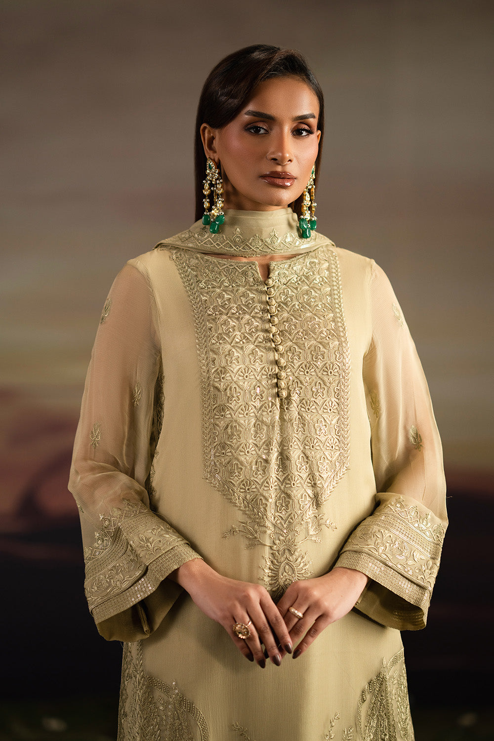 3-Piece-Embroiderd-Chiffon ISHA - FWU5701