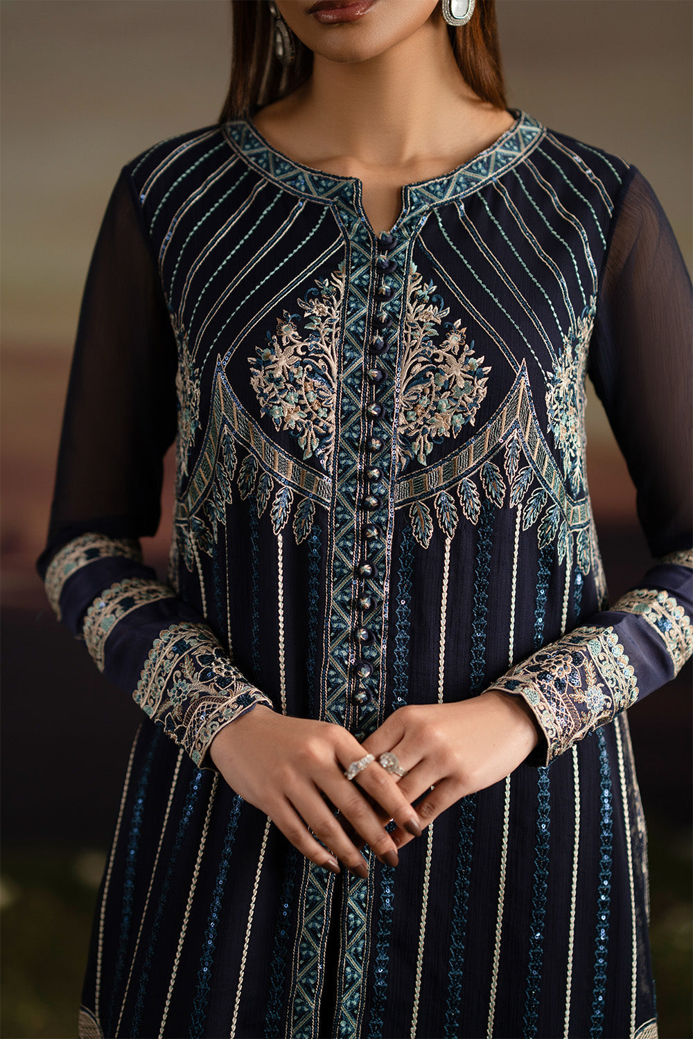 3-Piece-Embroiderd-Chiffon INDU - FWU5706