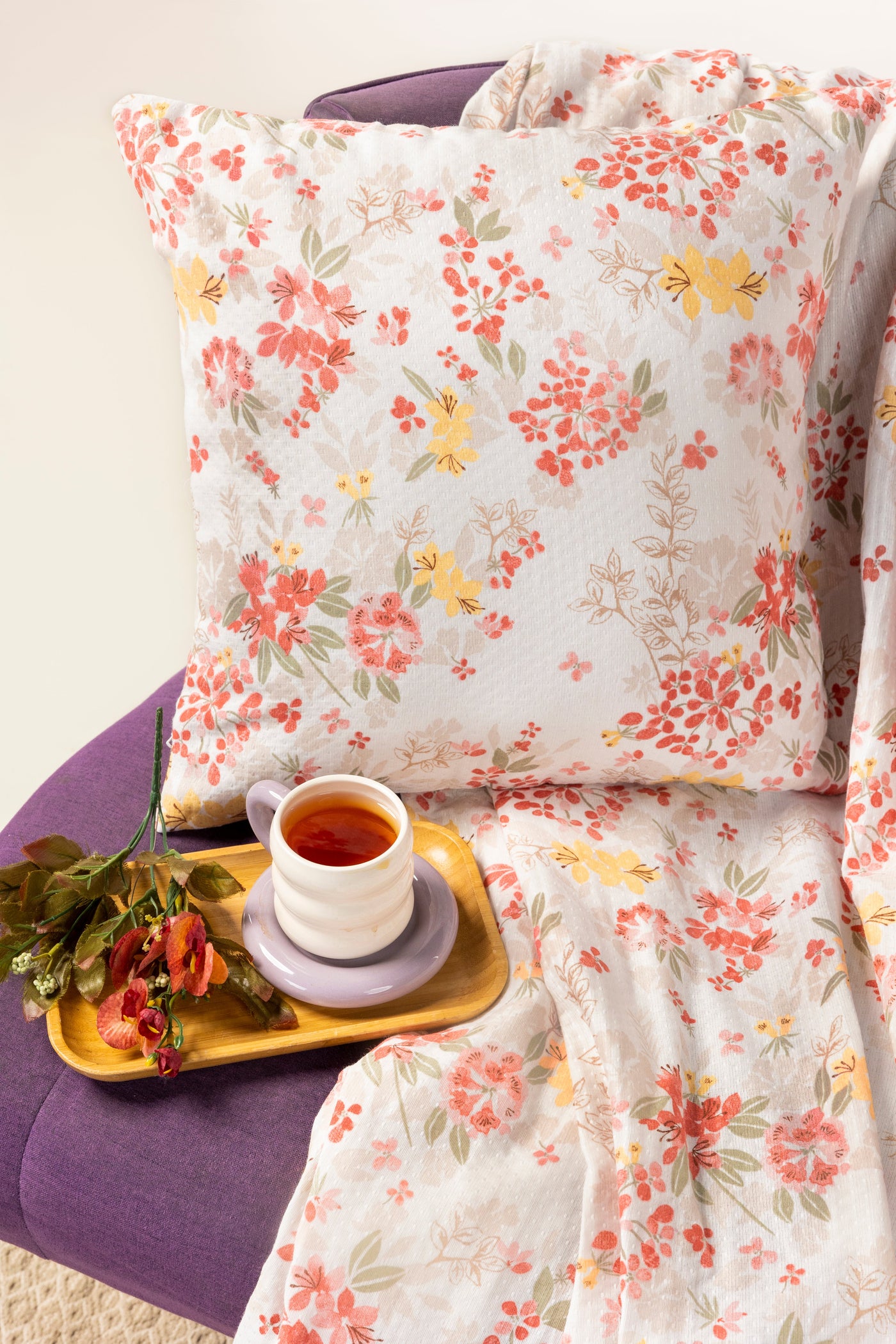 Flora Mist Matelasse Cushion Cover