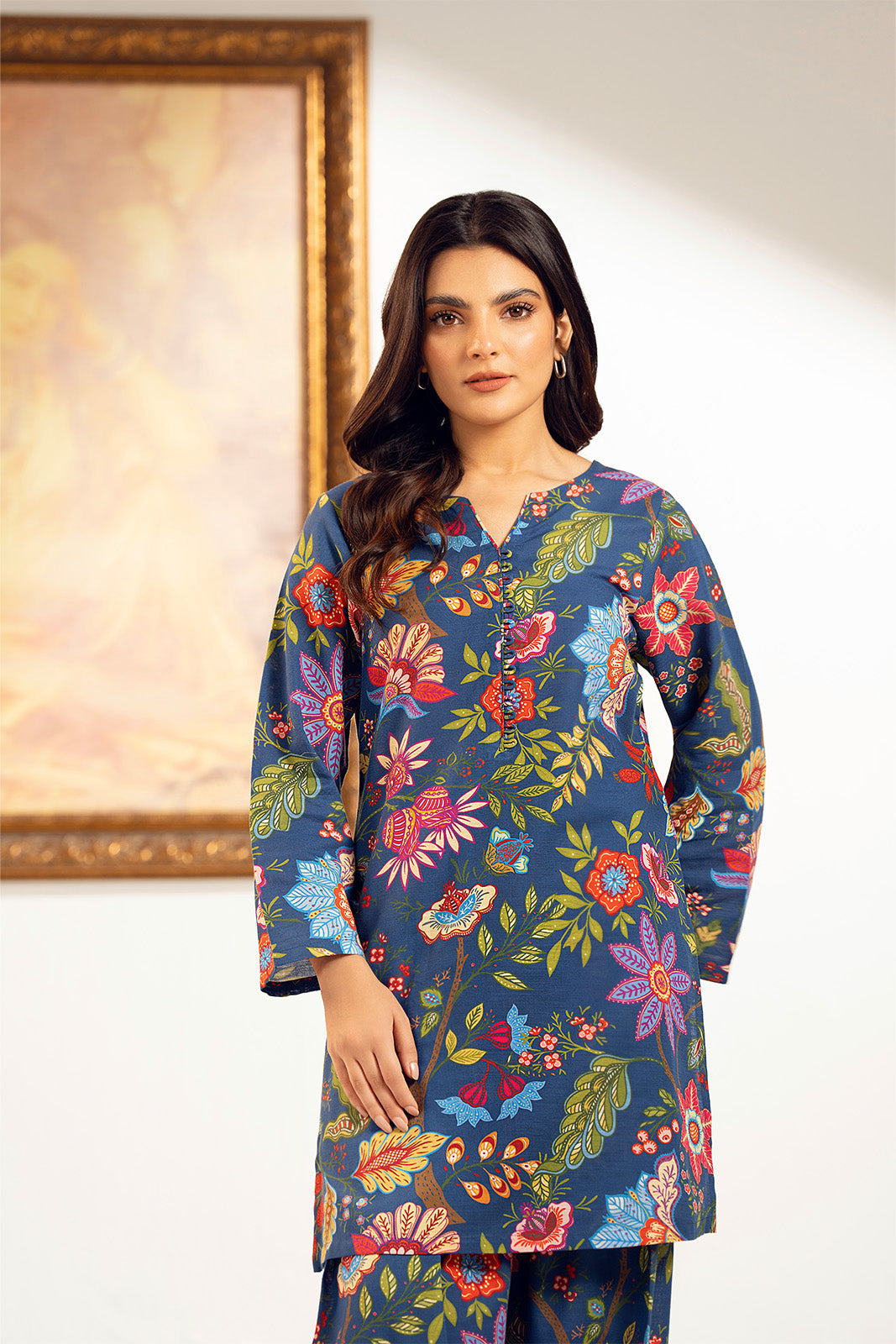 2 Piece Unstitched Printed Cambric Printed Suit (UC0071)