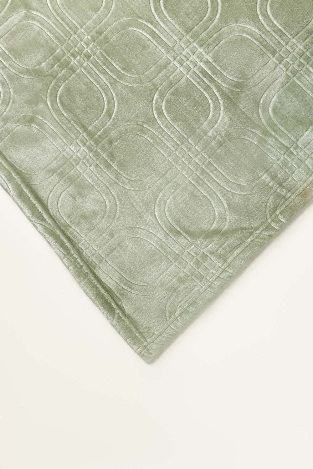 Fog Green Embossed Single Ply Fleece Throw