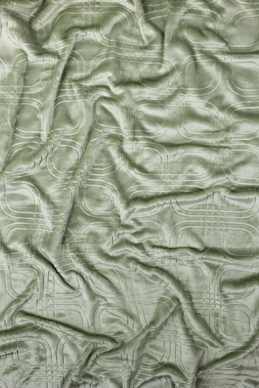 Fog Green Embossed Single Ply Fleece Throw