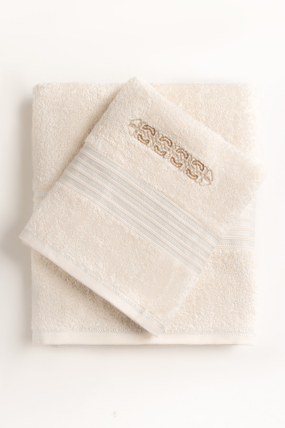 Frost Beige Embroidered Towel